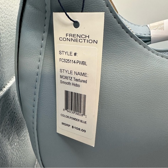 French Connection Moritz Hobo Shoulder Bag Womens Powder Blue FCS25114-PWBL NWT - Picture 4 of 8